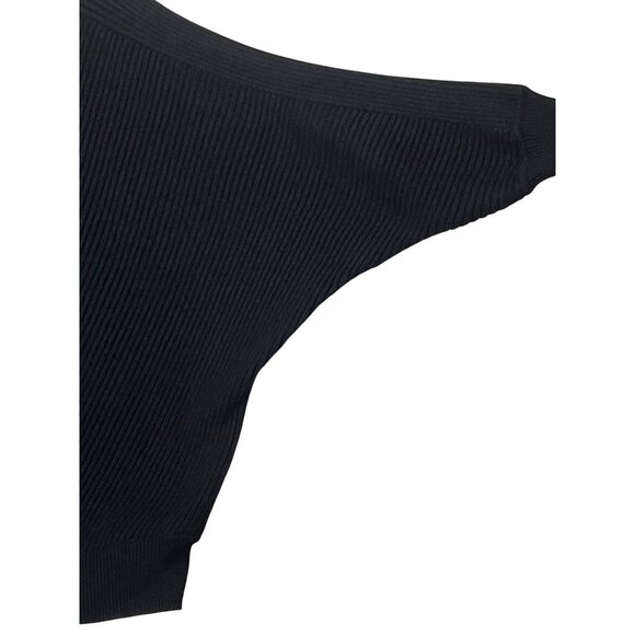 Devotion By Cyrus Women's Black Sweater L -Dolman Sleeves  V-neck Ribbed Goth - Picture 13 of 16